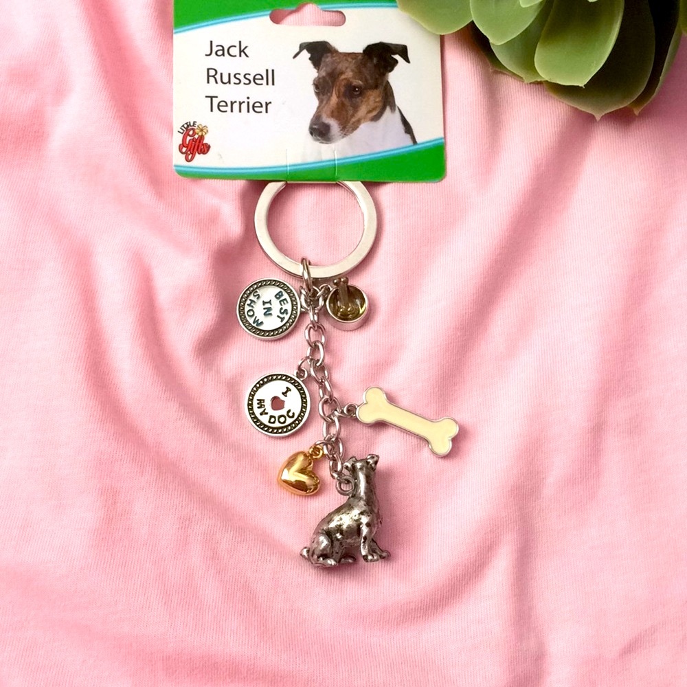 NWT Jack Russell Terrier 4 inches keychain. Cute